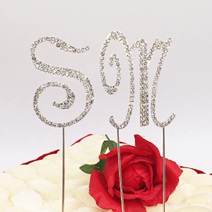 New Product Monogrammed Christening Party Modern Wedding Anniversary  Letter Cake Topper