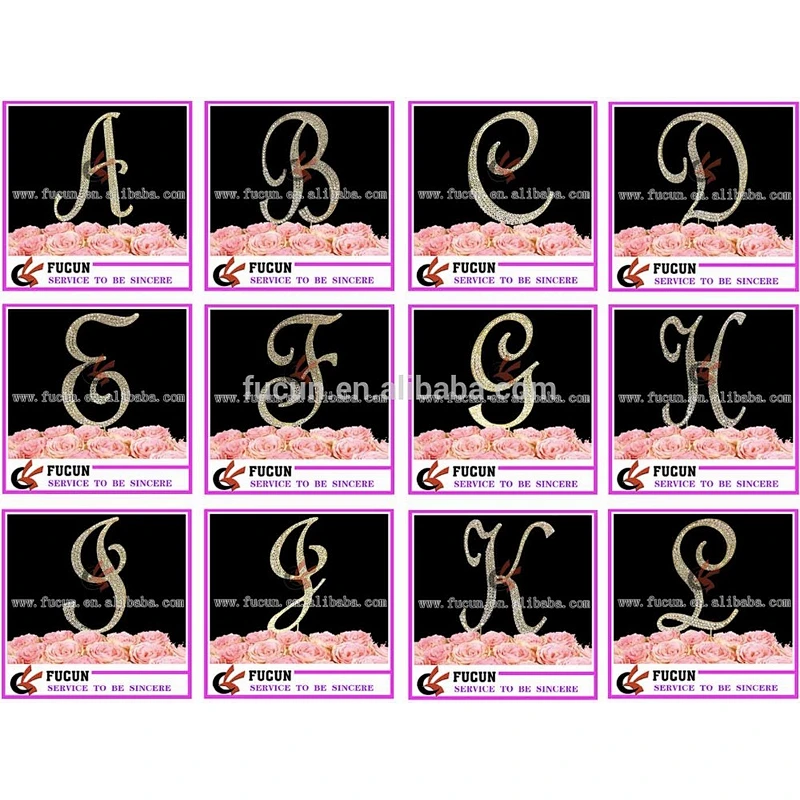 Chinese high quality wedding cake topper letters for wedding table decorations
