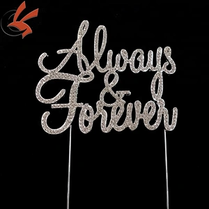wedding cake decoration Always & forever crystal rhinestone cake topper cake pin