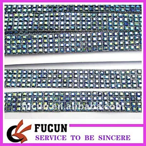 4strip AB iron-on hotfix Rhinestone crystal gem craft ribbon edging
