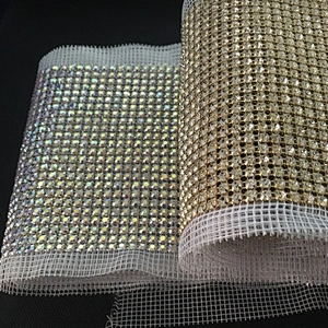 Indian jewelry rhinestone mesh roll 24 rows diamond crystal rhinestone net mesh