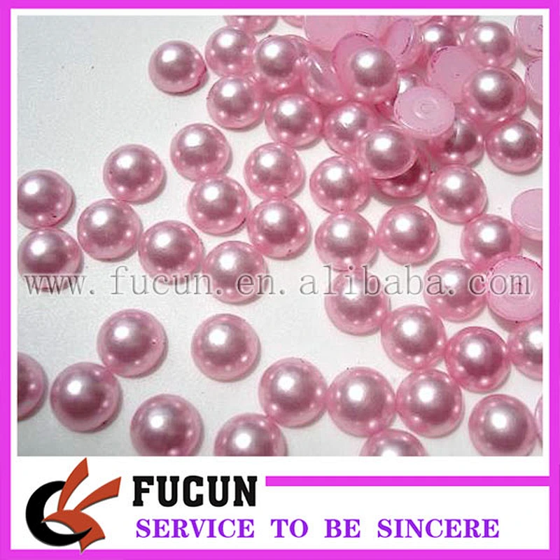 green half round plastic pearl bead