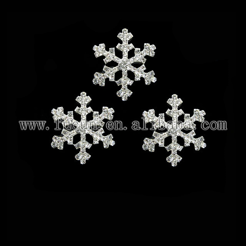 30mm small clear rhinestone snowflake buckles