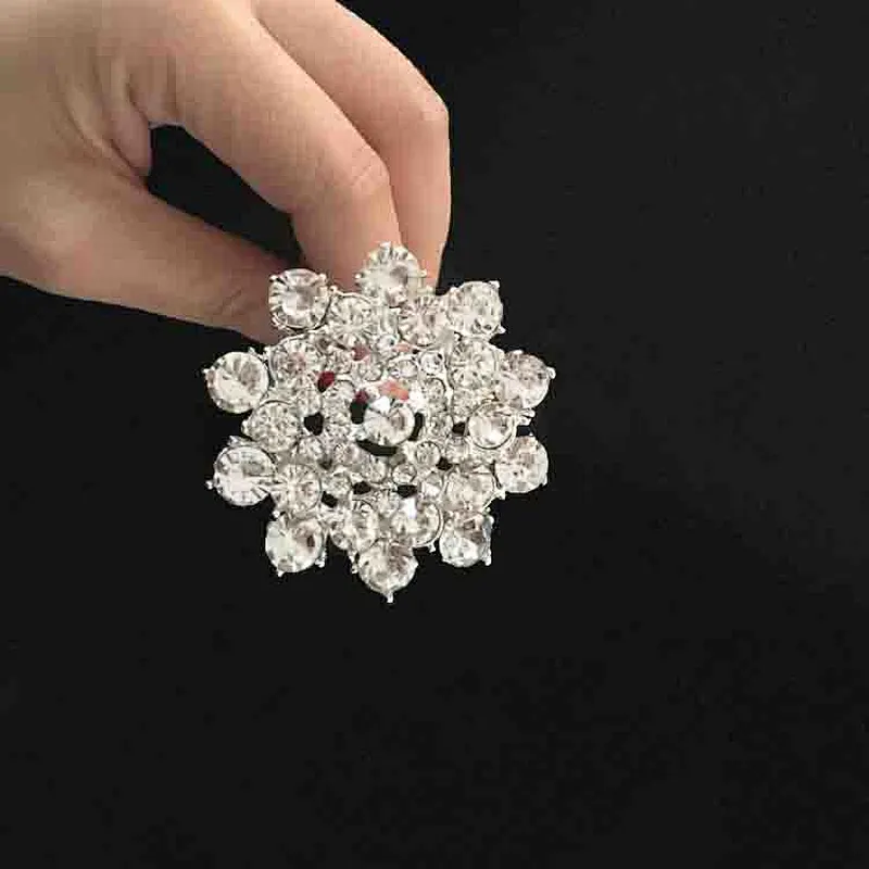 Sparking Rhinestone Wedding Bridal Crystal flower Brooch Pins Bouquet