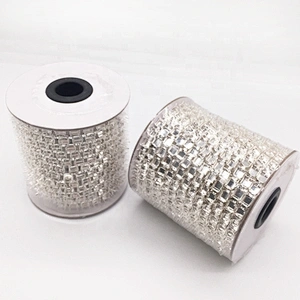 China factory wholesale SS28 6mm DIY rhinestone crystal empty cup chain roll silver strass empty cup chain