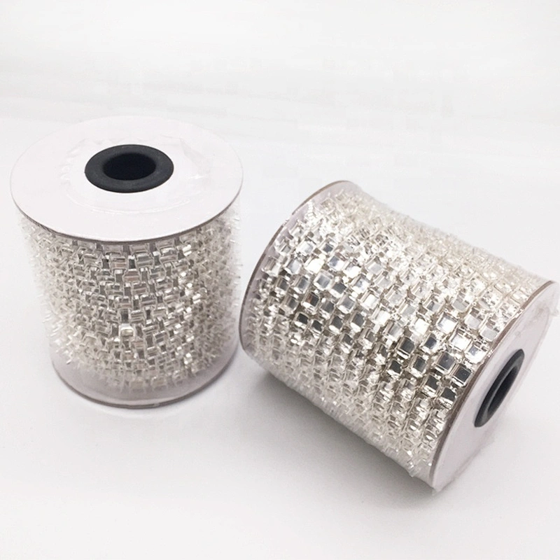 China factory wholesale SS28 6mm DIY rhinestone crystal empty cup chain roll silver strass empty cup chain
