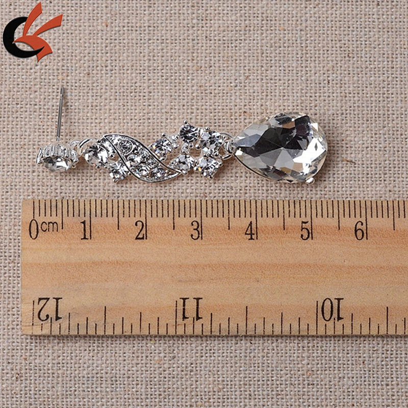 Sparkly Wedding Bride Shining Rhinestone Necklace Earring Jewelry Set