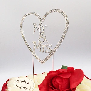 Wedding Event Party Supplier Cake Decorations Heart Shaped Design Mr & Mrs Frozen Wedding Cake Topper