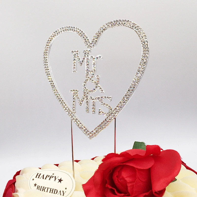 Wedding Event Party Supplier Cake Decorations Heart Shaped Design Mr & Mrs Frozen Wedding Cake Topper