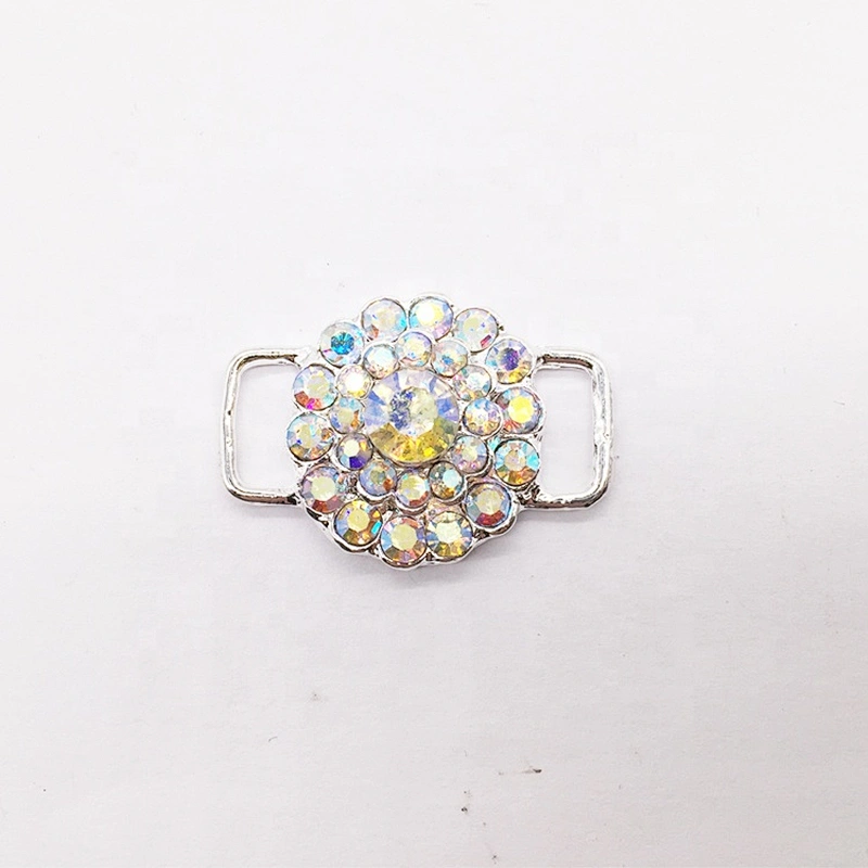 Crystal flower rhinestone clear ab swimming suit buckle connector for bikini centre