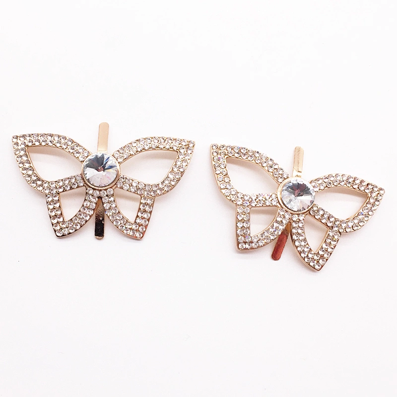 custom rhinestone butterfly shape shoes buckle accessories