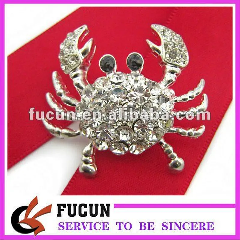 lovely rhinestone crab brooch