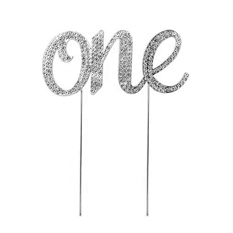 Customized First Birthday Decorations Gold One Cake Topper