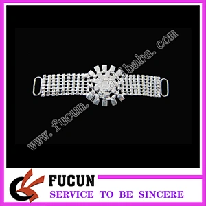 wholesale clear rhinestone central large flower rhinestone bikini connectors