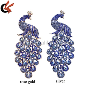 Wholesale rhinestone Large Peacock Brooch pin for Party
