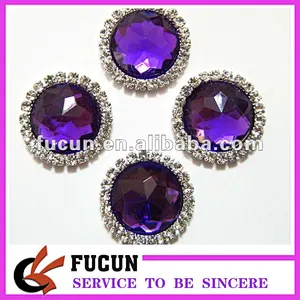 fashional Purple acrylic diamond gem with rhinestones