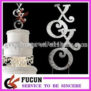 wholesale silver diamond wedding cake toppers 
