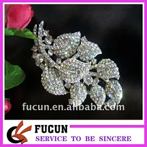 rhinestone leaf large brooches