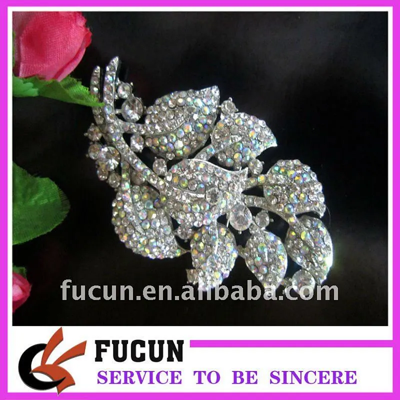 rhinestone leaf large brooches