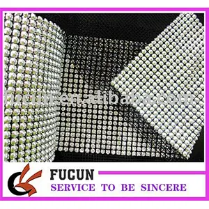 hot sale high quality crystal silver beaded rhinestone mesh trimming