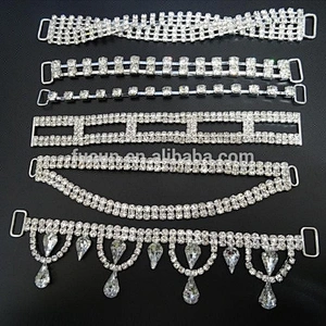 china Custom Long Metal crystal rhinestone bikini connectors