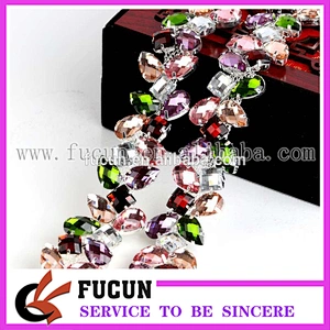Multi-colored rhinestone chain hair dress collar rhinestone trimming