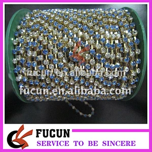 high quality cheap cup chain colorful rhinestones roll trimming for dress decoration