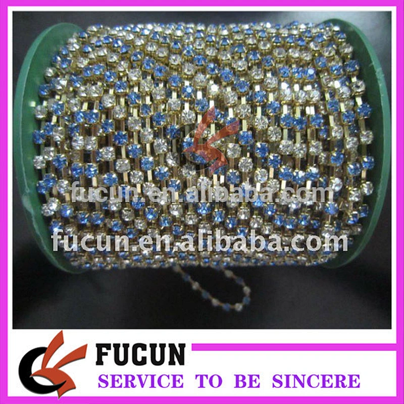high quality cheap cup chain colorful rhinestones roll trimming for dress decoration