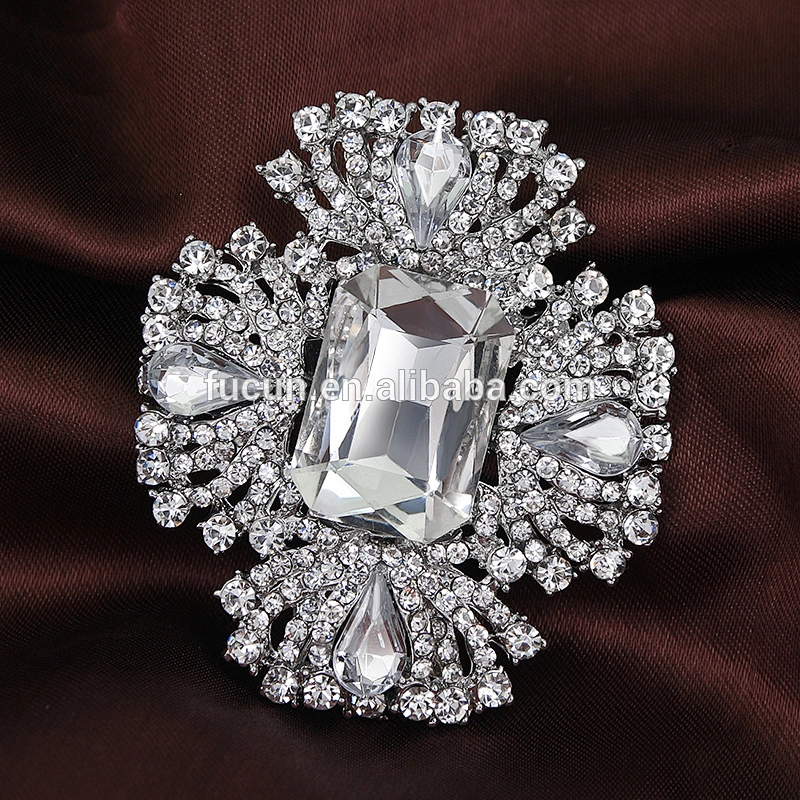custom beautiful wedding gifts crystal large brooch pin women