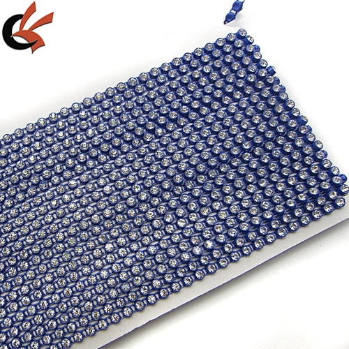 bling bling clear rhinestone blue plastic base wedding decorative rhinestone banding trimming