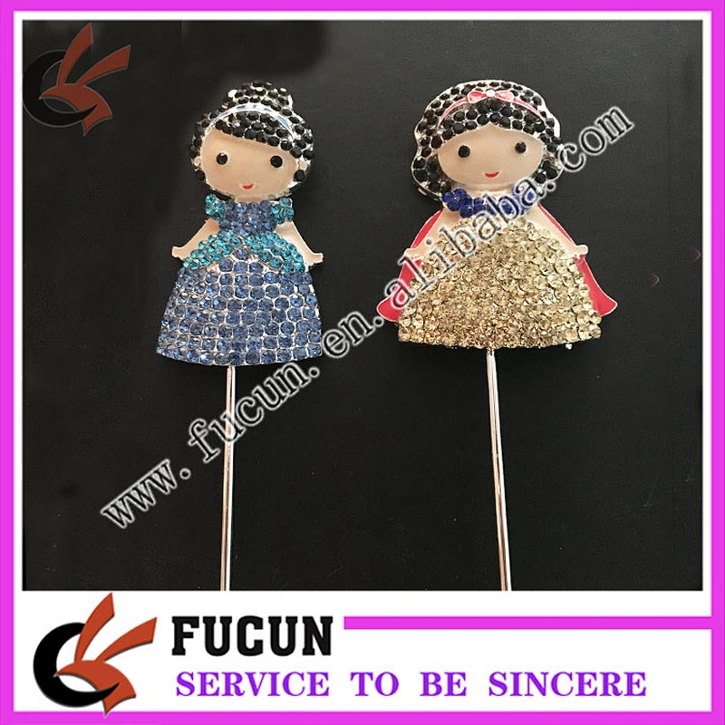 2019 New items hot sale rhinestone cartoon style cake topper for kids party