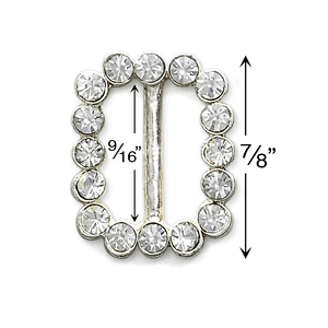 Large Rectangle Rhinestone Ribbon Slider Buckles for Wedding Chair Decoration