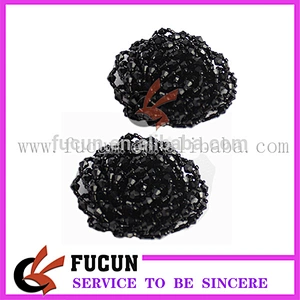 Cheap decorative beaded ribbon flower shoe clips wholesale