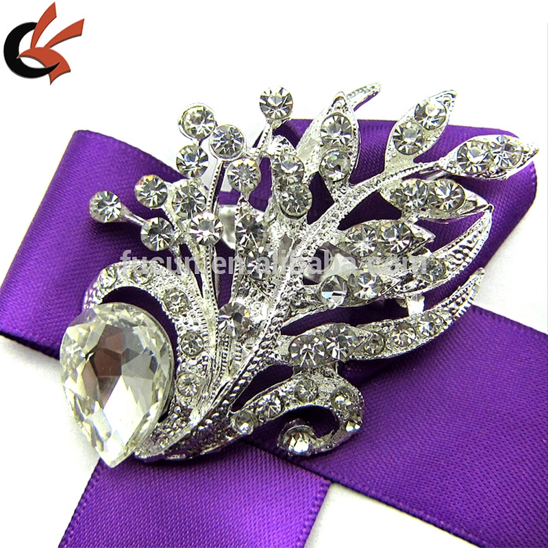 Jewelry Custom wedding crystal rhinestone Silver Plated Brooch