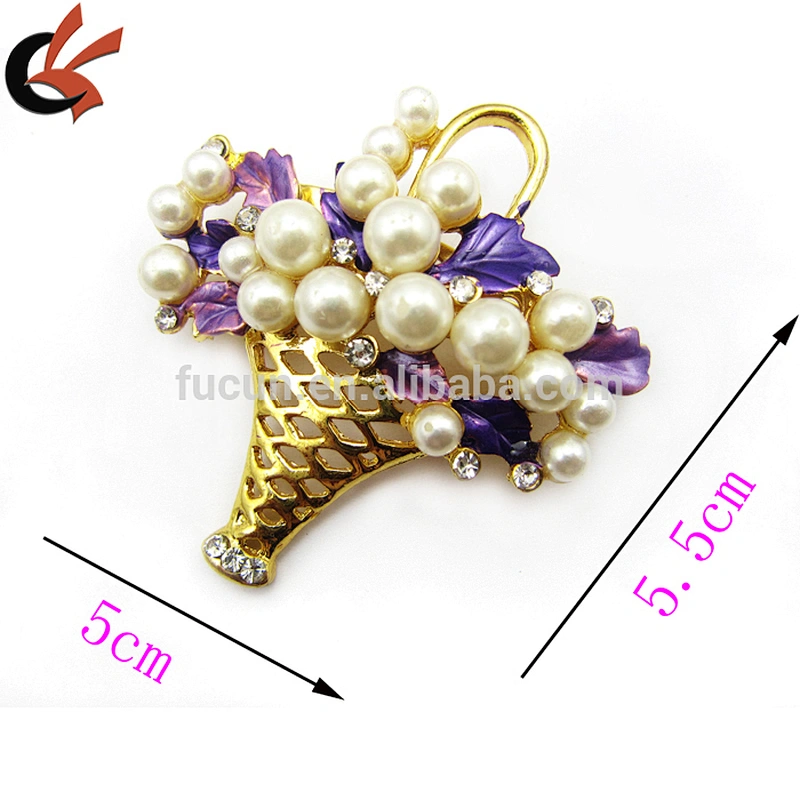 a basket of pearl flowers brooch