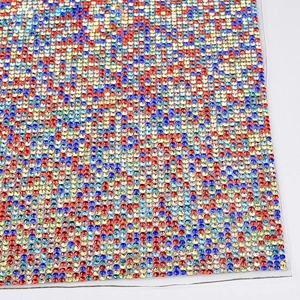 factory wholesale rolls promotional hot fix backing assorted colors rhinestone mesh sheet