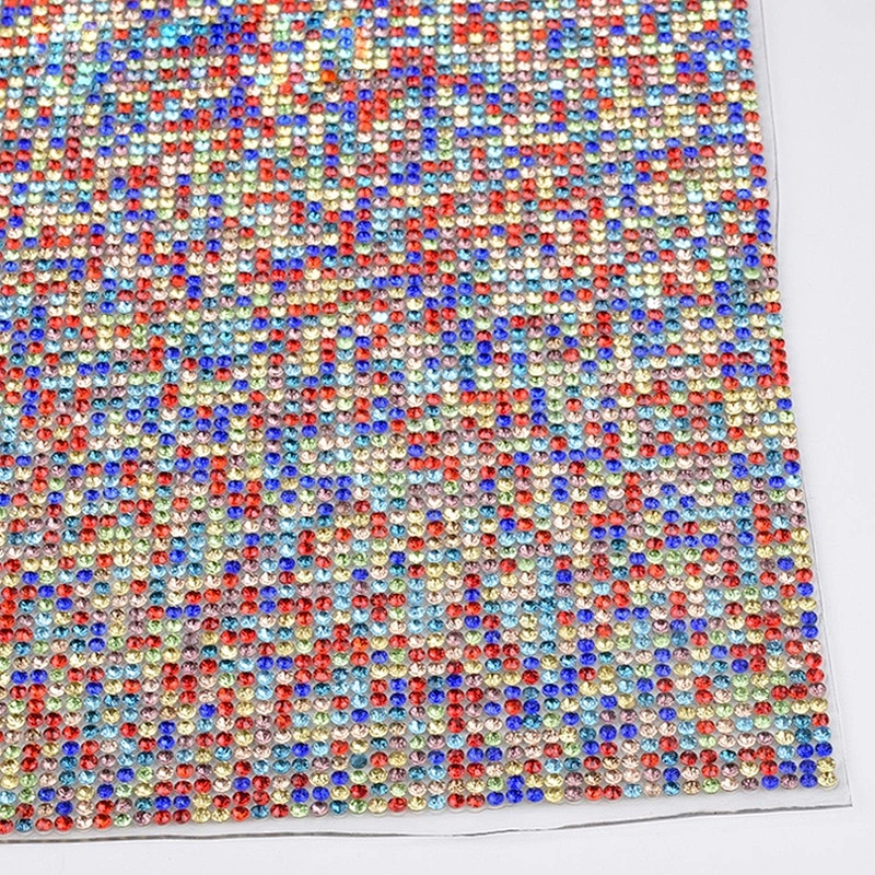 factory wholesale rolls promotional hot fix backing assorted colors rhinestone mesh sheet