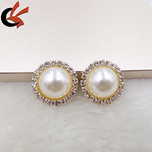 hot sale 20mm small gold plating pearl rhinestone crystal brooches