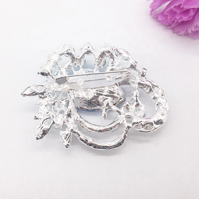 Wedding Bridal Costume African Jewelry Design Big Glass Rhinestone Brooch