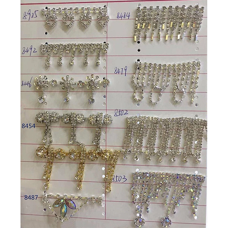 fashion new style wholesale pearl crystal rolling trimming chain for wedding dress decoration