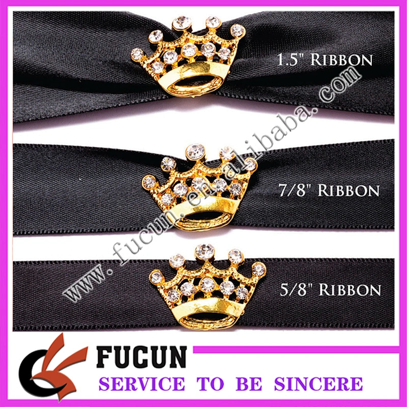 wholesale rhinestone ribbon crown buckles for wedding invitation