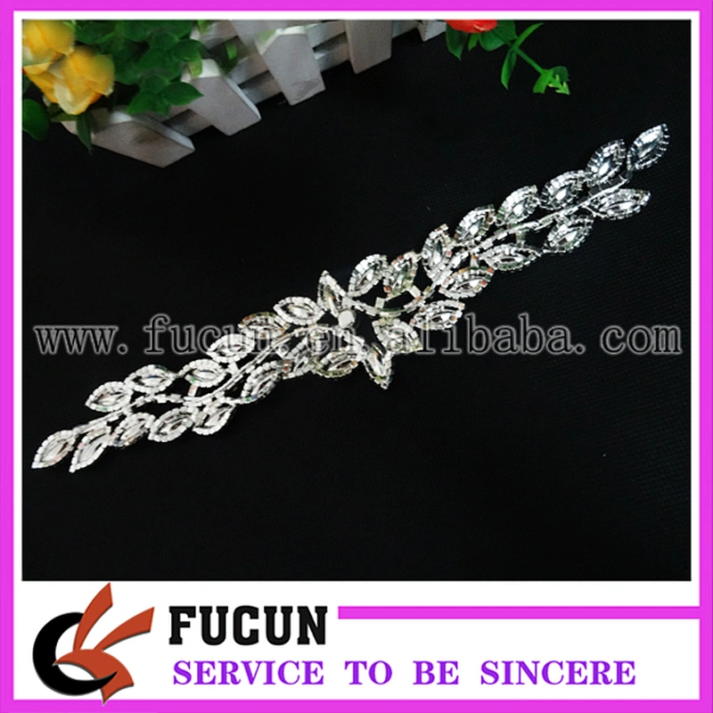 wholesale stunning crystal rhinestone appliques for bridal belt evening dress decoration