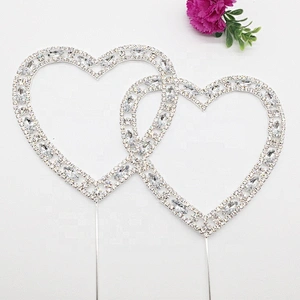 2019 new arrivals wedding favors big design double heart cake card topper