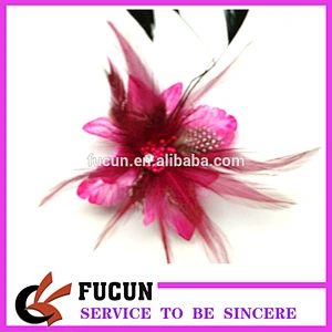 handmade women lady bridal wedding party fascinator hair clip feather accessory