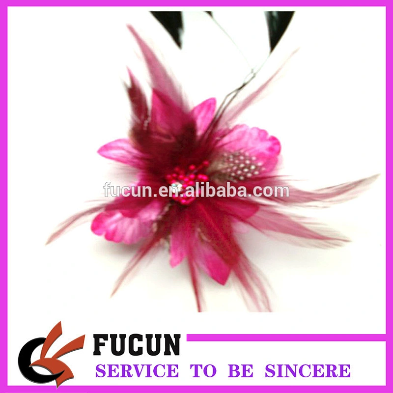 handmade women lady bridal wedding party fascinator hair clip feather accessory