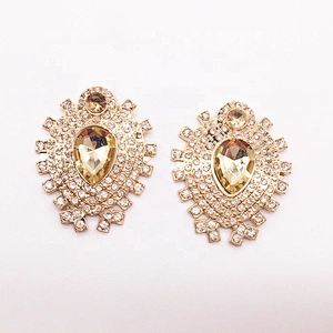 Factory shoe accessories decoration rhinestone light metal material crystal shoe ornament buckle