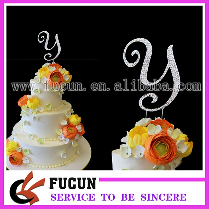 Large GOLD Monogram Letter Y Cake Topper in rhinestones snowflakes wedding cake topper birthday Bling cake topper