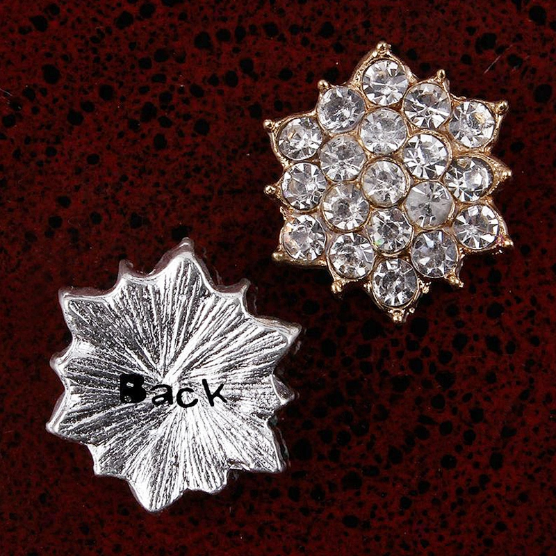 fancy cheap price flat back round gold crystal rhinestone buttons in bulk