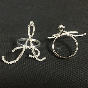 bulk cheap wholesale crystal diamond initial name alphabet English letter napkin ring