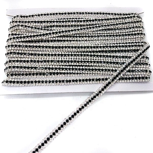 black rhinestone mix crystal cup chain rhinestone trim